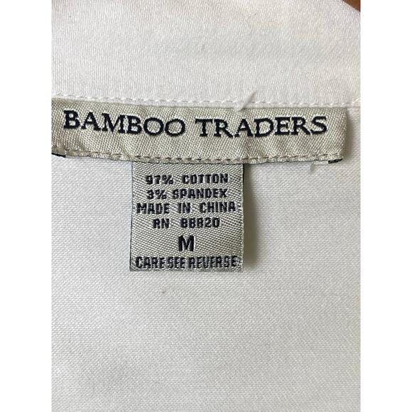 Bamboo Trader White Tropical Sailing Scene Button Front Jacket Size Medium - Picture 3 of 6